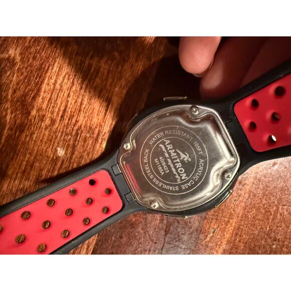 Armitron Sport Unisex Digital Chronograph Black and Red Watch - Picture 3 of 8